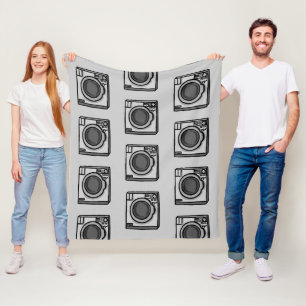 Wonky Washing Machine Fleece Blanket