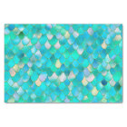 Wonky Watercolor Teal Glitter Metal Mermaid Scales