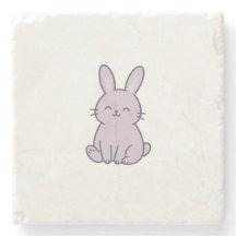 Wonky Zoo Bunny Stone Coaster