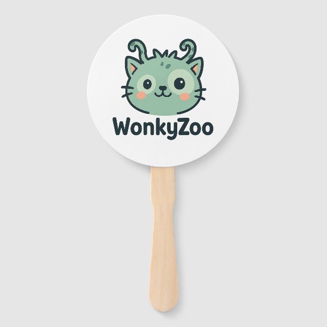 Wonky Zoo Cat Hand Fans (Front)
