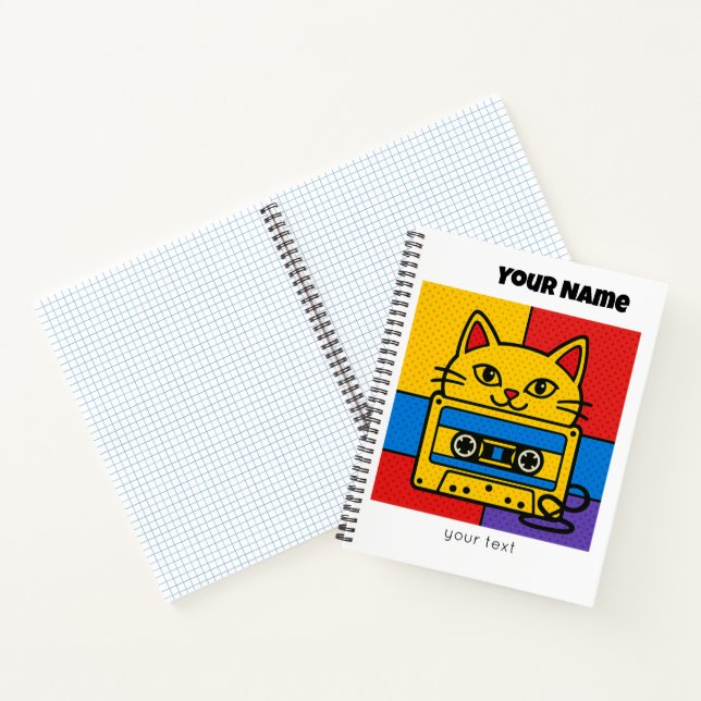Wonky Zoo Catsette Spiral Notebook (Inside)