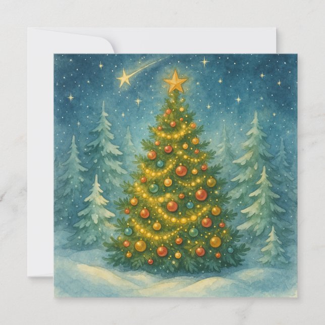 Wonky Zoo Christmas Postcard – Christmas Tree (Front)