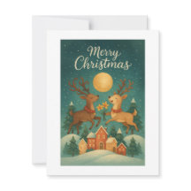 Wonky Zoo Christmas Postcard – Reindeers