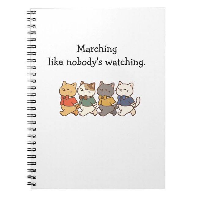 Wonky Zoo Marching Cats Spiral Photo Notebook (Front)