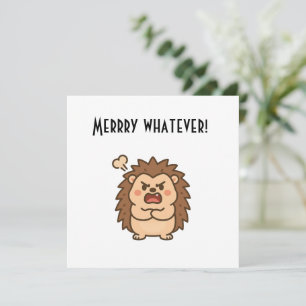 Wonky Zoo Moody Hedgehog Flat Note Card