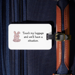 Wonky Zoo Sassy Bunny Luggage Tag - Funny Gift