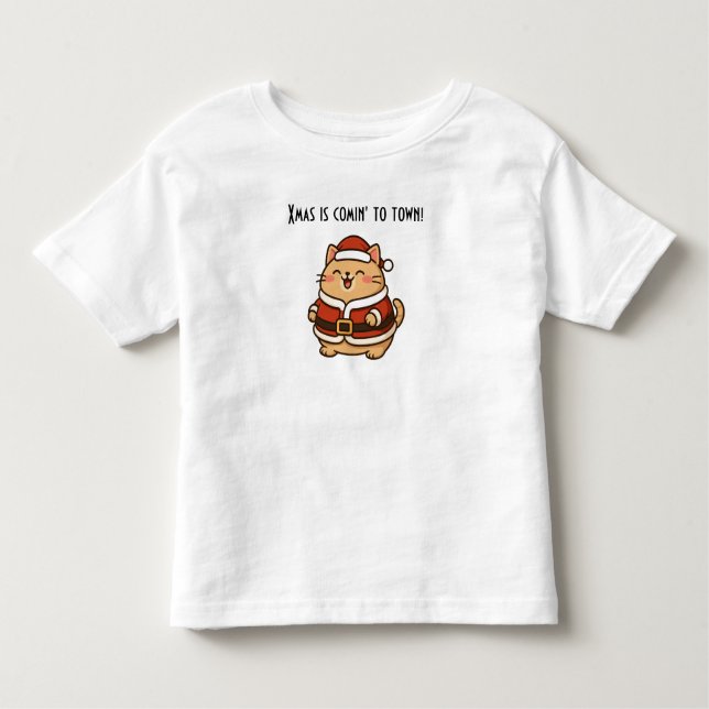 Wonky Zoo Toddler T-shirt - Funny Cat (Front)