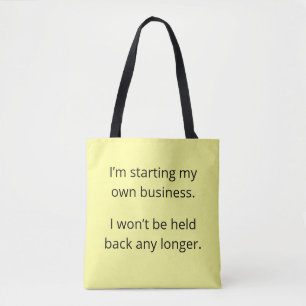 Won't be Held Back:  Light Yellow Tote Bag