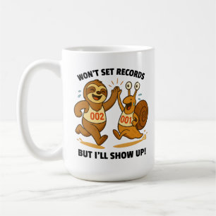 Won't Set Records Team - Funny Running Coffee Mug