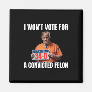Won't Vote For A Convicted Felon  Magnet