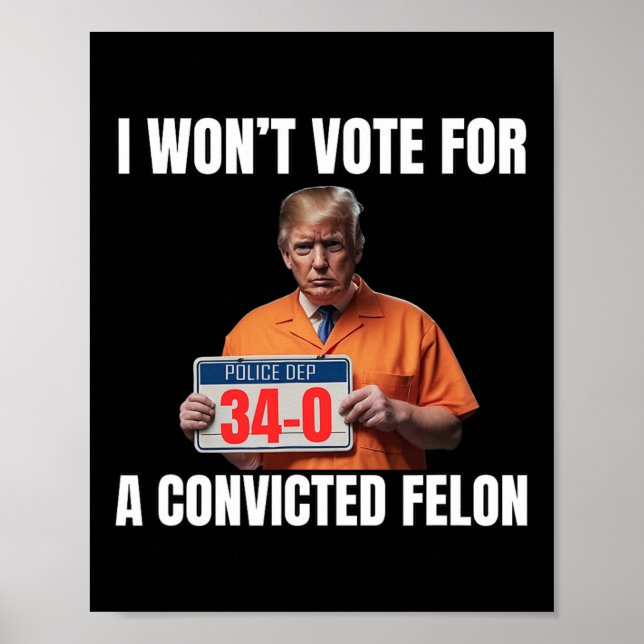 Won't Vote For A Convicted Felon  Poster (Front)