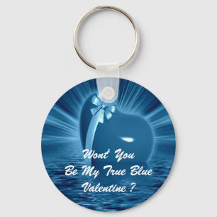 WON'T YOU PLEASE BE MY TRUE BLUE VALENTINE ? KEY RING