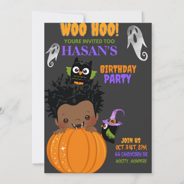 Woo Hoo Birthday Invitation Card (Front)