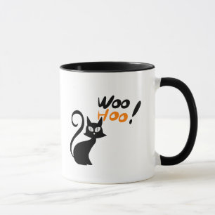 Woo Hoo! Black Cat Halloween Mug