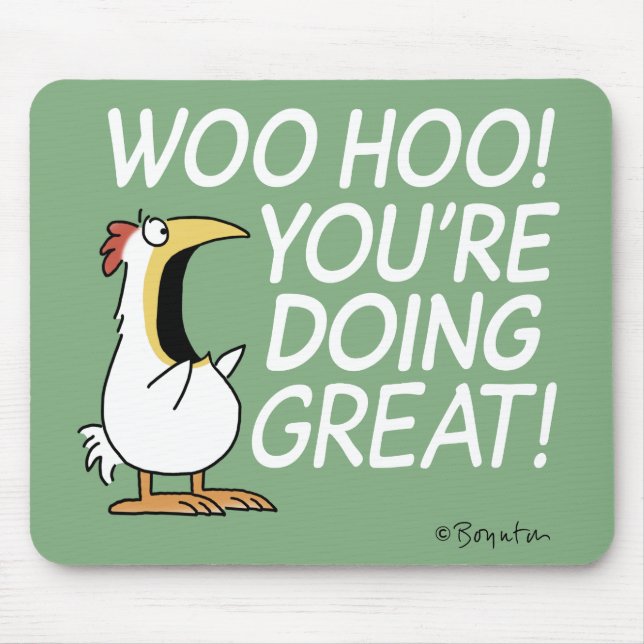 WOO HOO! Sandra Boynton chicken Mouse Pad (Front)