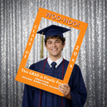 Woo Hoo University Graduation Orange White