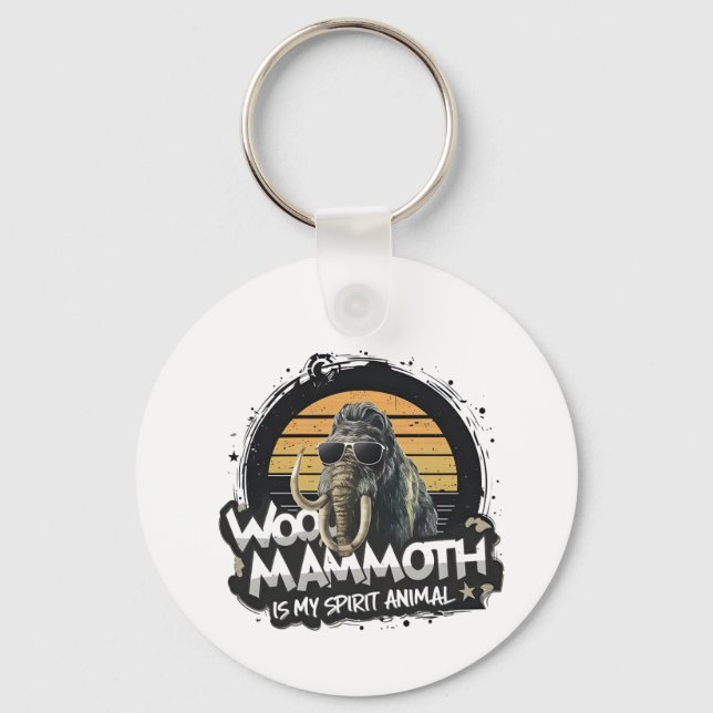 Woo Mammoth Is My Spirit Animal Art Key Ring (Front)