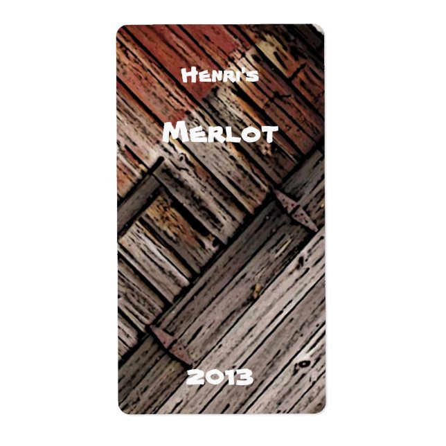 Wood Abstract Wine Label (Front)