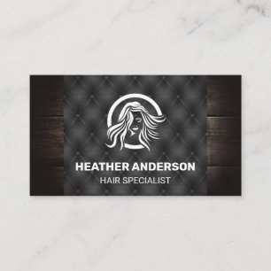 Wood and Button Fabric   Beauty Logo Business Card