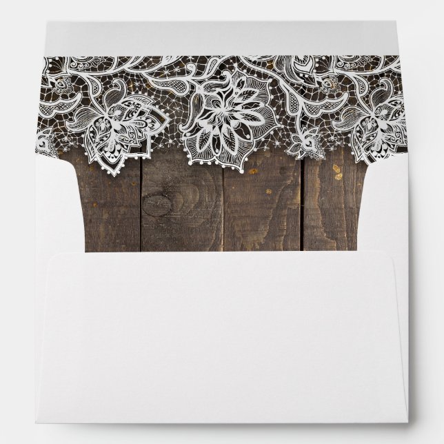 Wood and Lace Rustic Envelope (Back (Bottom))