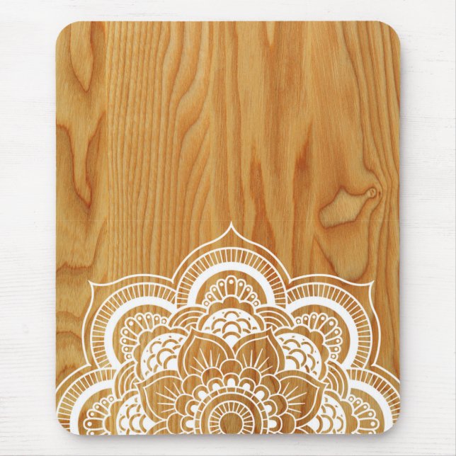 Wood and Mandala Mouse Pad (Front)