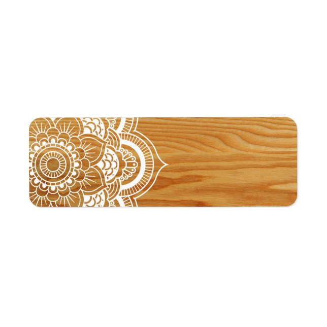 Wood and Mandala Return Address Label (Front)