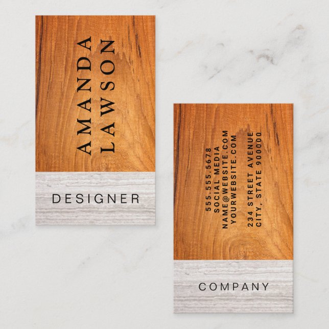 Wood and Marble Business Card (Front/Back)