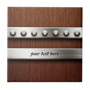 Wood and Metal Ceramic Tile