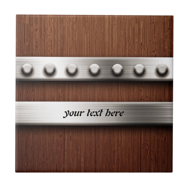 Wood and Metal Ceramic Tile (Front)