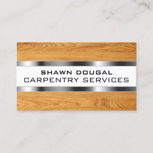 Wood and metal faux texture  business card