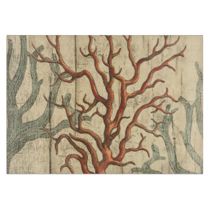 Wood and Small Coral Cutting Board