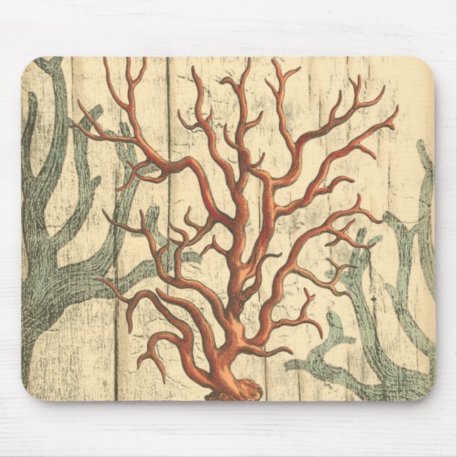 Wood and Small Coral Mouse Pad (Front)