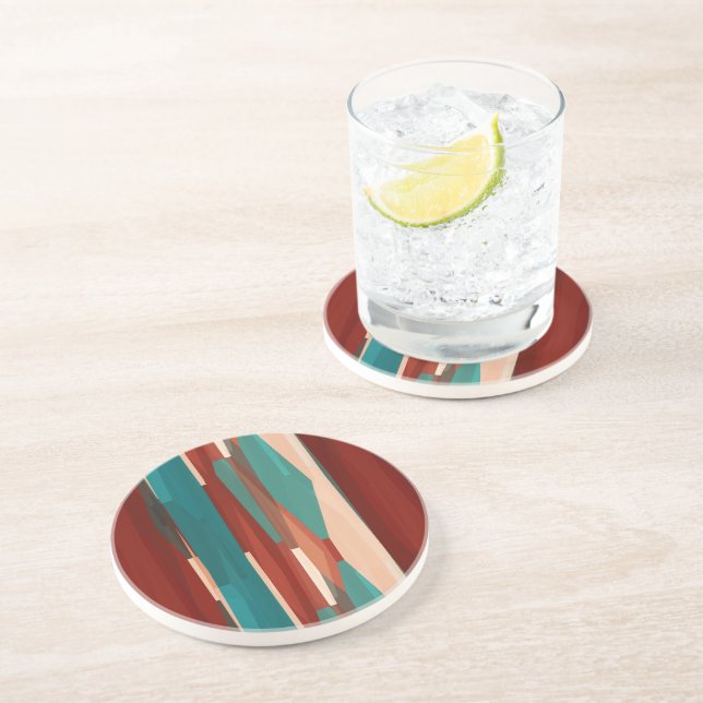 Wood and Turquoise Coaster (Side)