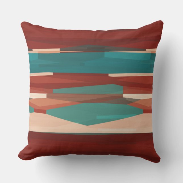 Wood and Turquoise Cushion (Front)