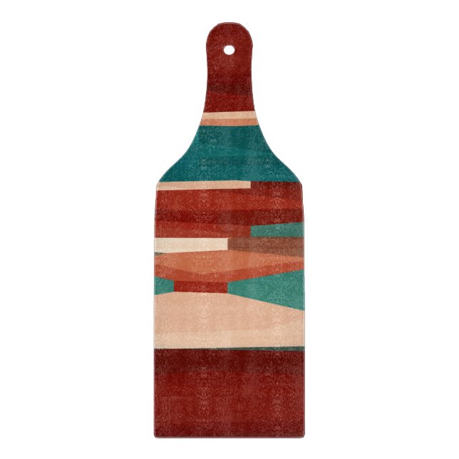 Wood and Turquoise Cutting Board (Front)