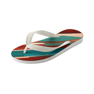 Wood and Turquoise Kid's Thongs