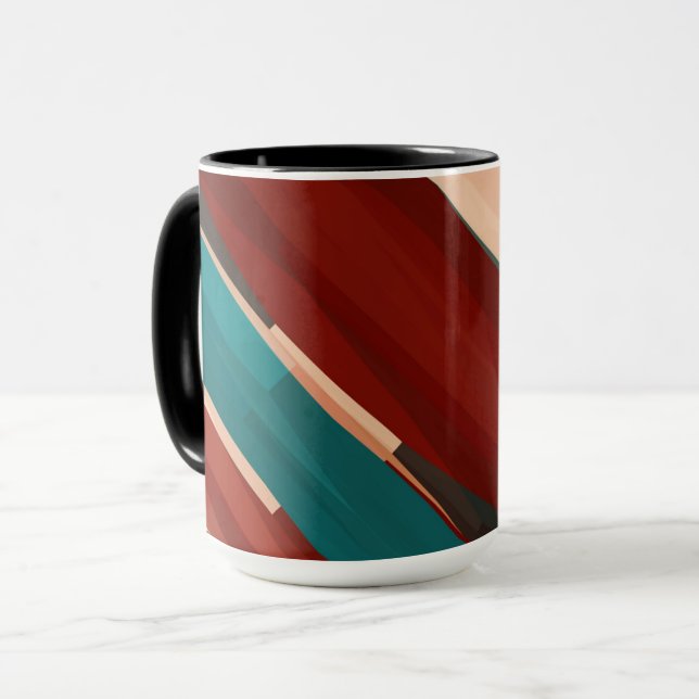 Wood and Turquoise Mug (Front Left)