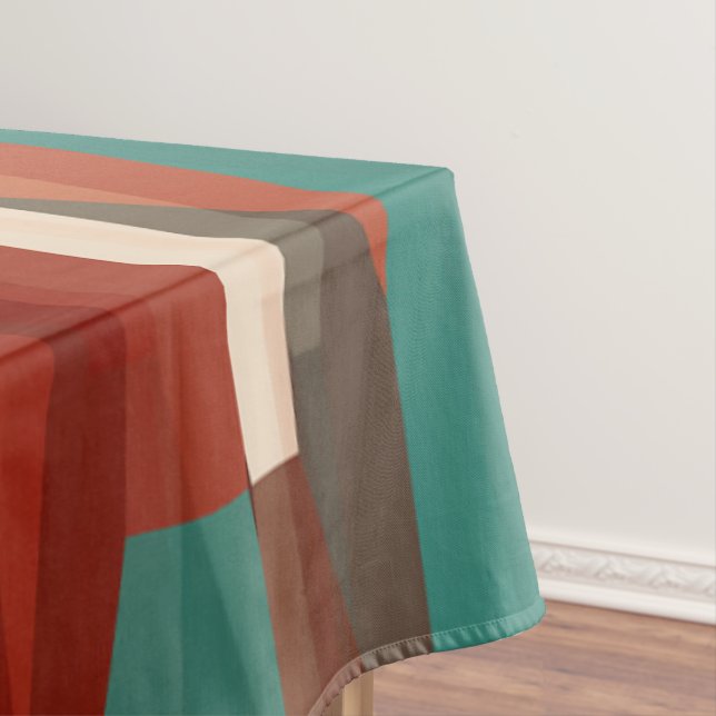 Wood and Turquoise Tablecloth (In Situ)