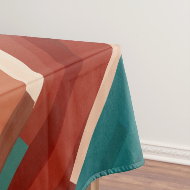 Wood and Turquoise Tablecloth (In Situ)