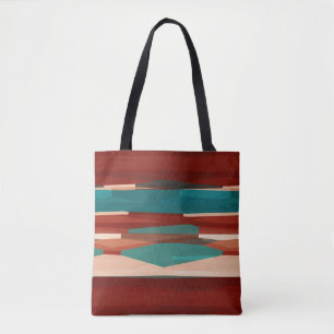 Wood and Turquoise Tote Bag