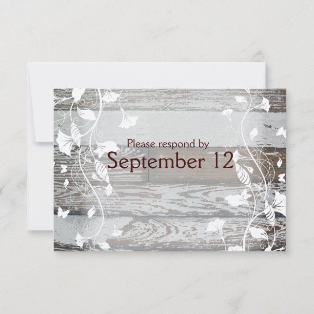Wood and Vintage RSVP with envelopes (Front)