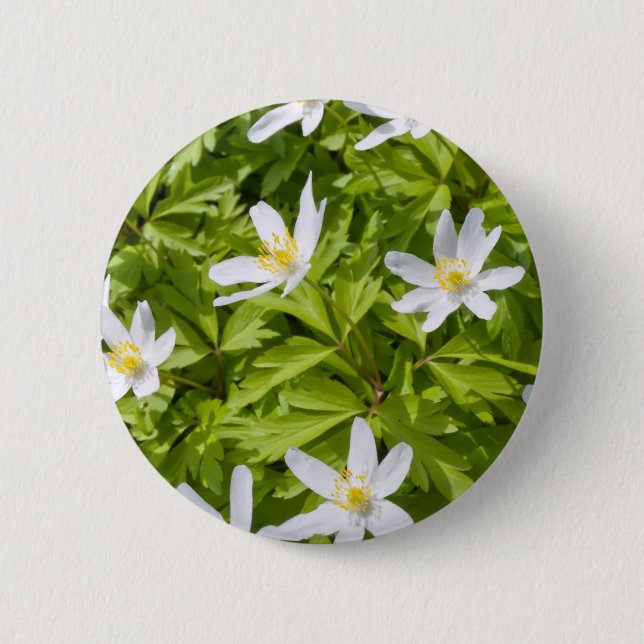 Wood Anemone 6 Cm Round Badge (Front)