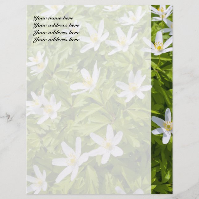 Wood Anemone Customised Letterhead (Front)