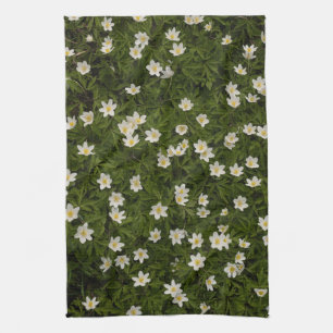 Wood Anemone Forest Floor, Nature Botanical Spring Tea Towel