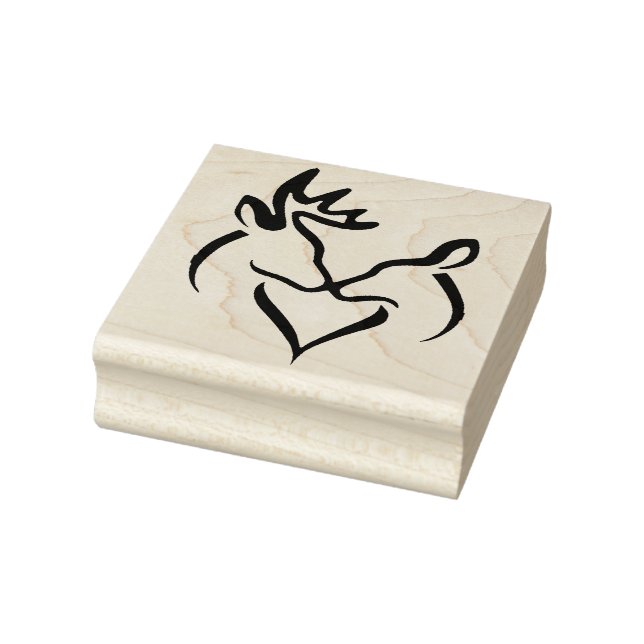Wood Art Stamps/Kissing Buck and Doe Rubber Stamp (Stamp)