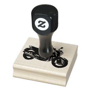 Wood Art Stamps/Motorcycle Rubber Stamp