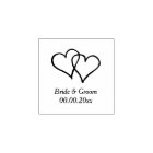 Wood art wedding stamp with interlocking hearts