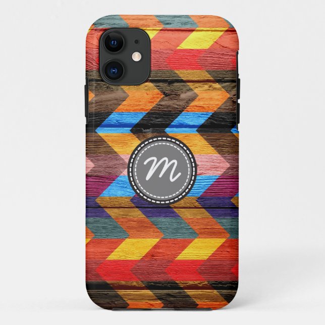 Wood aztec chevron pattern #7 Case-Mate iPhone case (Back)