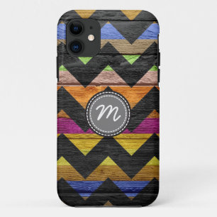 Wood aztec chevron pattern #8 iPhone 11 case