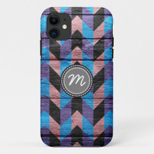 Wood aztec chevron pattern iPhone 11 case